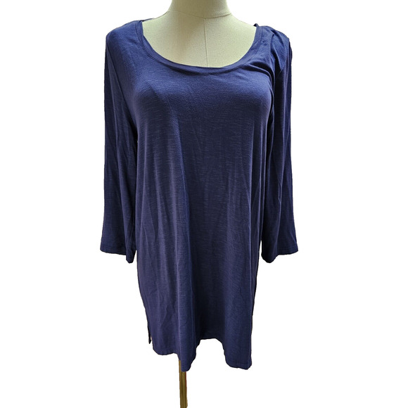 NWT‎ Soft Surroundings Navy Blue Long Sleeve Tunic Oversized XS 2 4 6 - Picture 1 of 3
